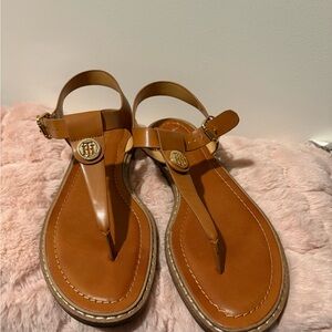 Tommy Hilfiger Women's Brown Leather Sandals